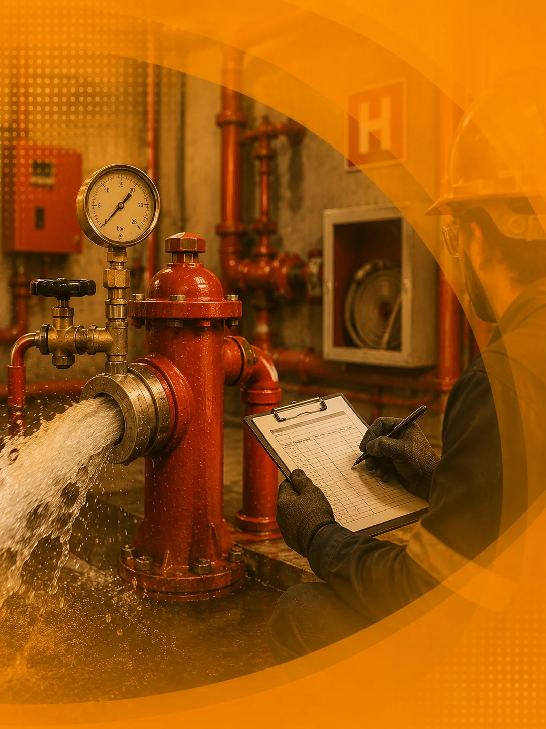Teste Sistema Hidrante com ART - ENGETEX São Vicente
